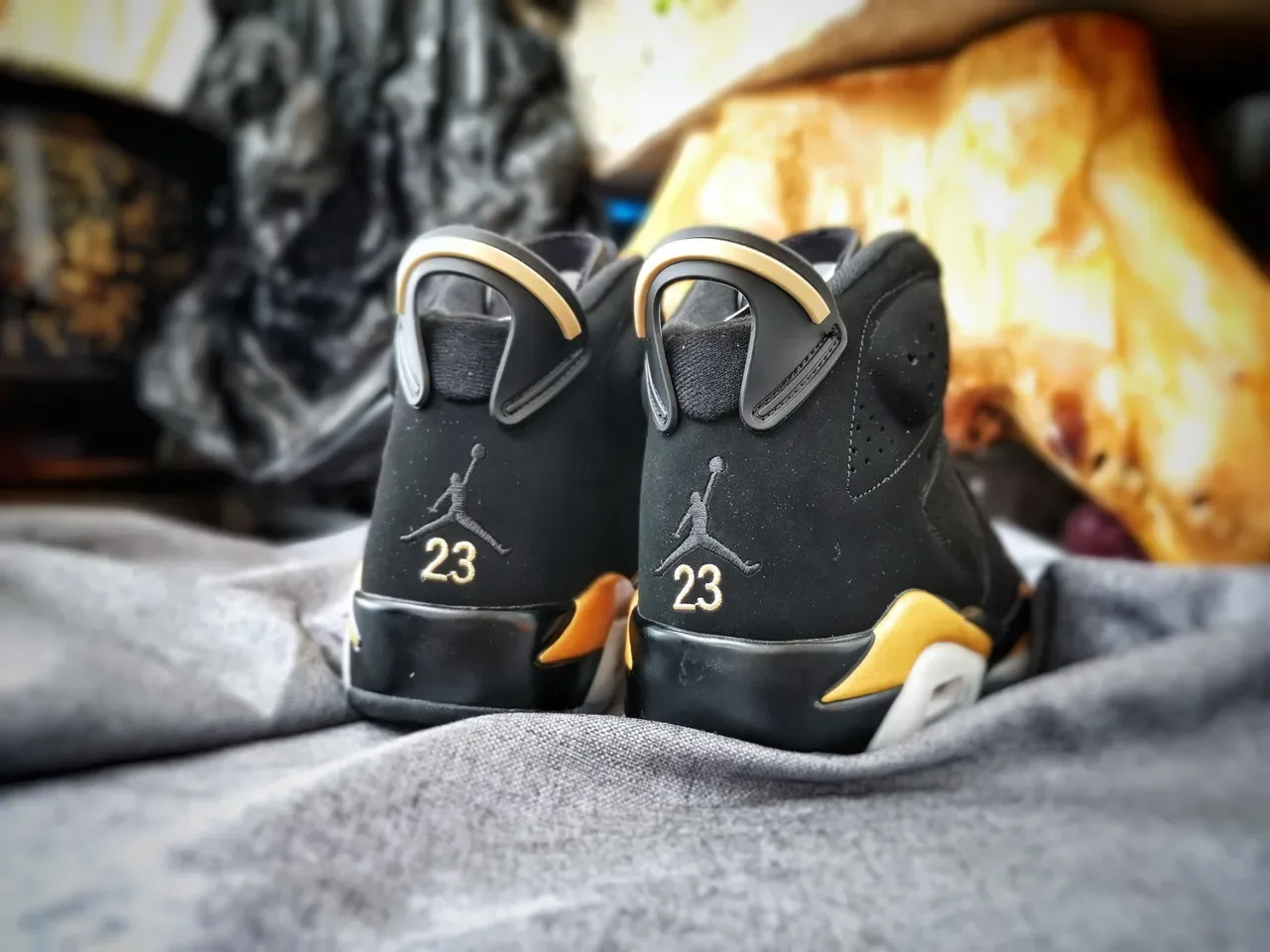 Air Jordan 6 Noir Doré Visible Air Chaussures de basket-ball 7