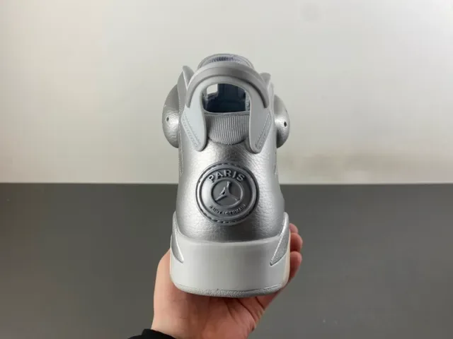 Air Jordan 6 Metallic Silver Basketball Shoes 4