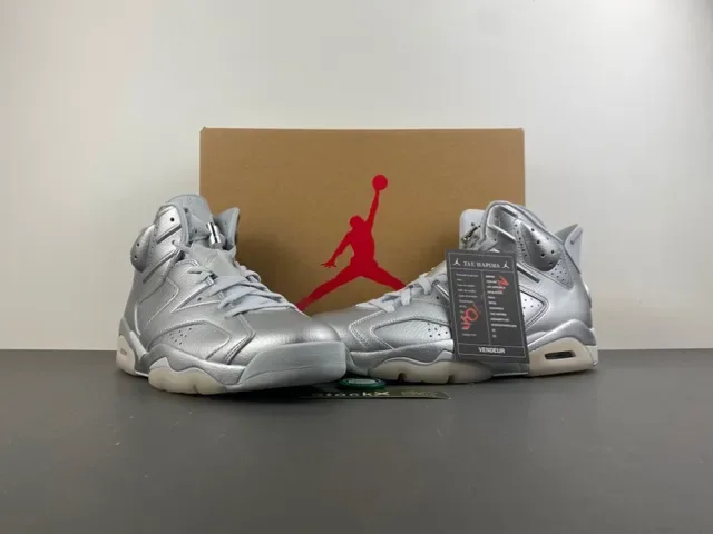 Air Jordan 6 Metallic Silver Basketball Shoes 13