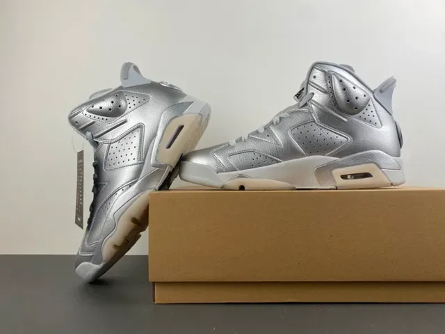Air Jordan 6 Metallic Silver Basketball Shoes 14