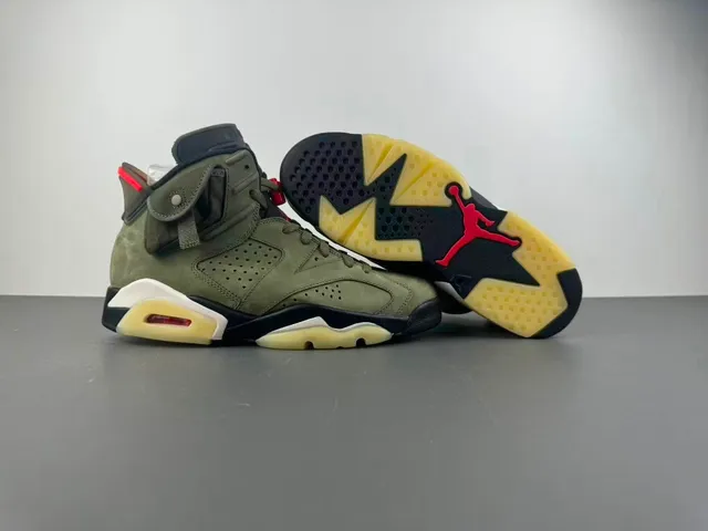 Air Jordan 6 Verde Oliva Ante High-Top Baloncesto 12
