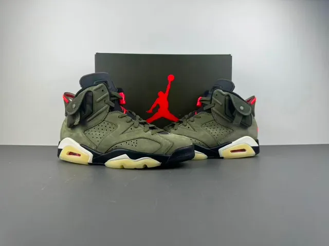 Air Jordan 6 Verde Oliva Ante High-Top Baloncesto 13