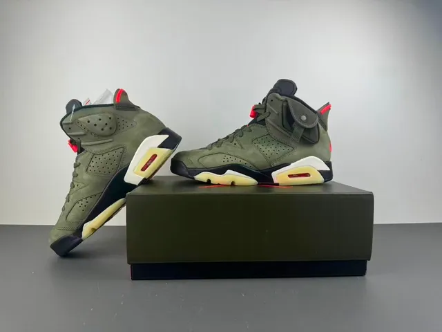 Air Jordan 6 Verde Oliva Ante High-Top Baloncesto 14