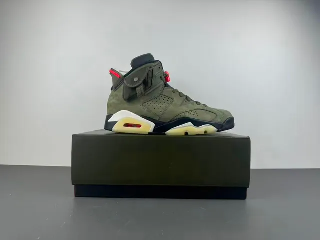 Air Jordan 6 Verde Oliva Ante High-Top Baloncesto 15