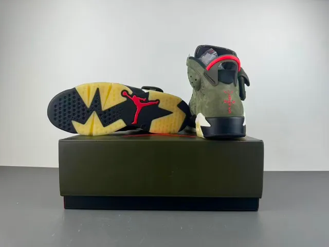 Air Jordan 6 Verde Oliva Ante High-Top Baloncesto 16