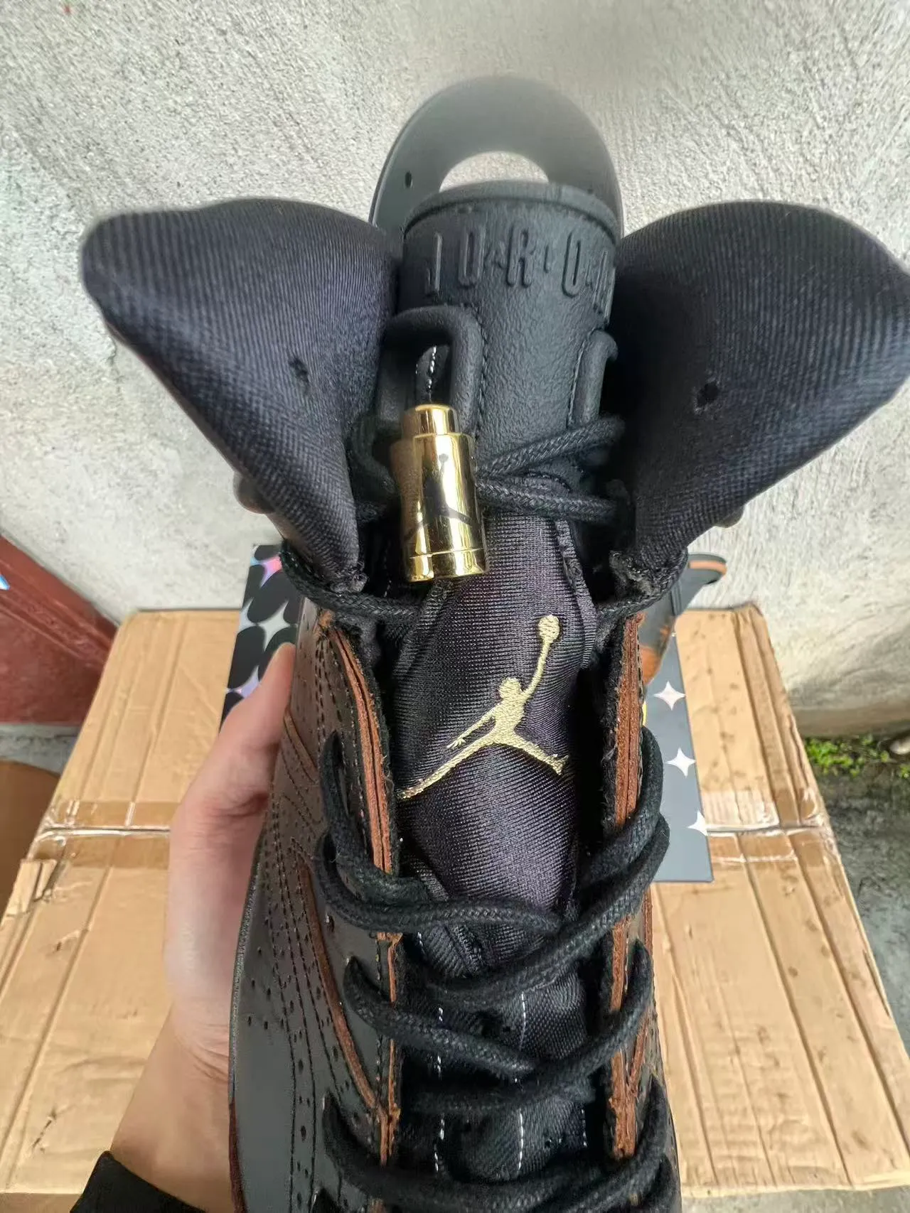Air Jordan 6 Patina Black White Basketball Shoes 4