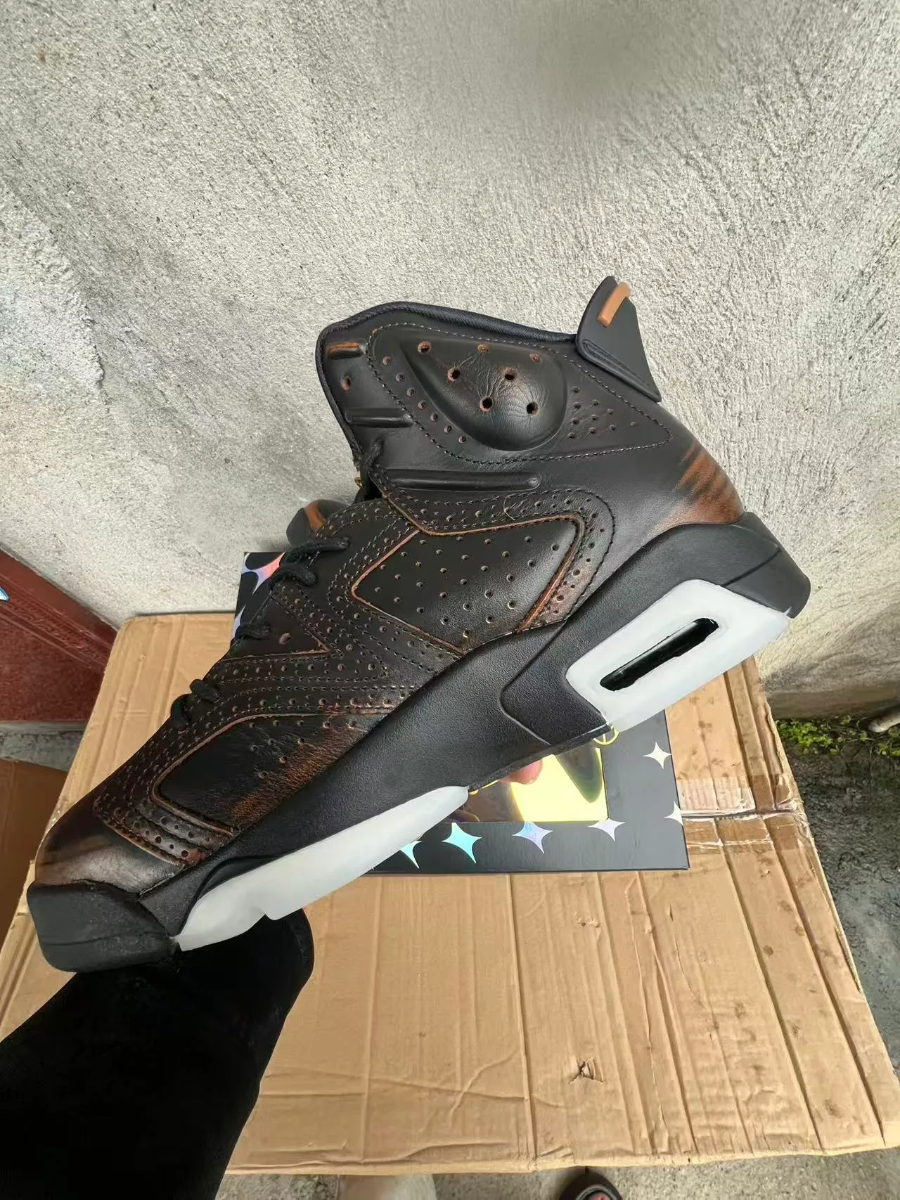Air Jordan 6 Patina Black White Basketball Shoes 5