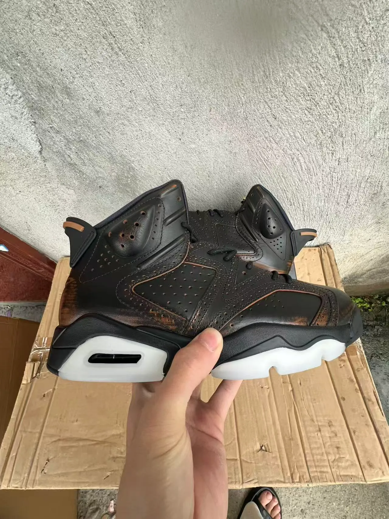 Air Jordan 6 Patina Black White Basketball Shoes 7