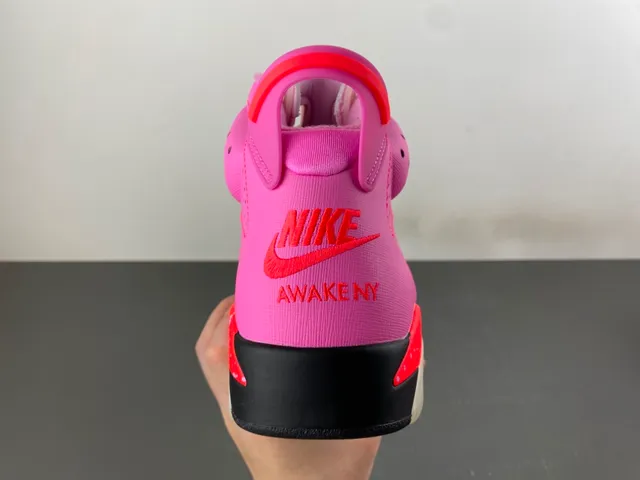 Chaussures de basketball Air Jordan 6 mouchetées rose et orange 14