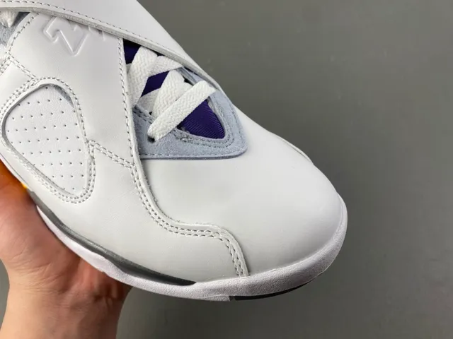 Air Jordan 8 White Purple Yellow Basketball Shoes 2