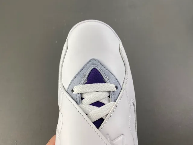 Air Jordan 8 White Purple Yellow Basketball Shoes 5