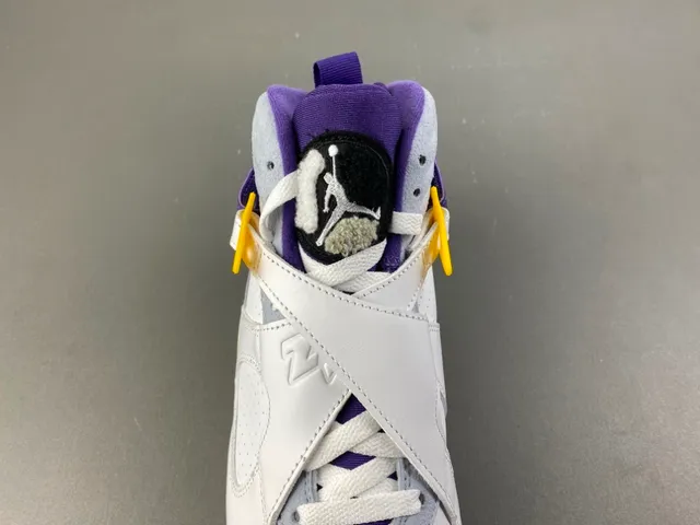 Air Jordan 8 White Purple Yellow Basketball Shoes 6