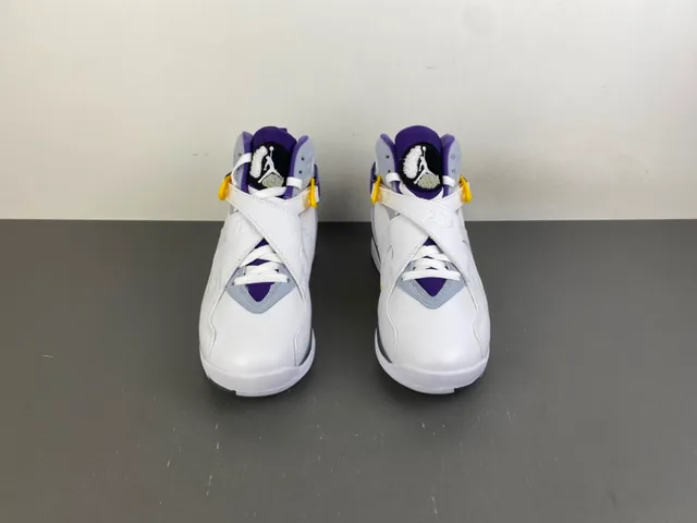 Air Jordan 8 White Purple Yellow Basketball Shoes 11
