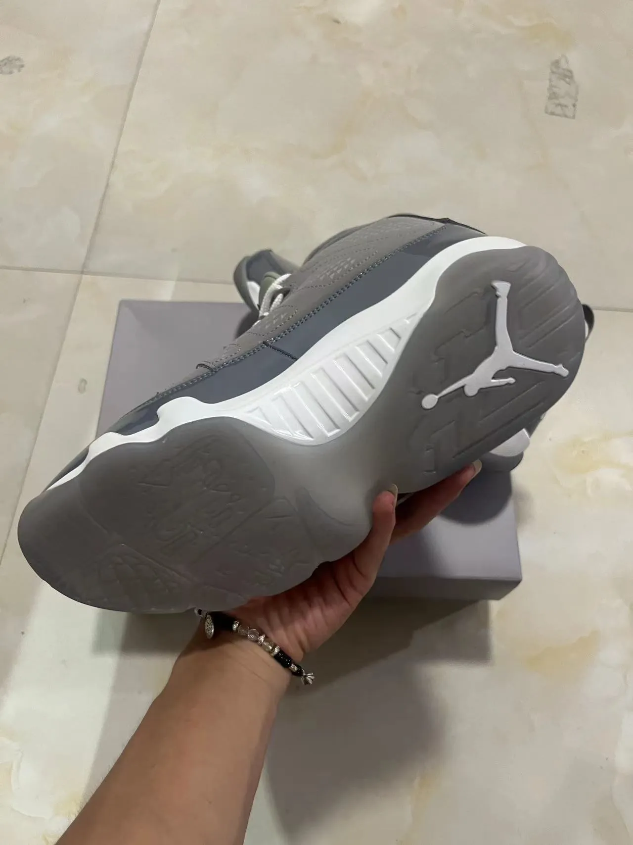 Air Jordan 9 Gray and White Basketball Shoes 6