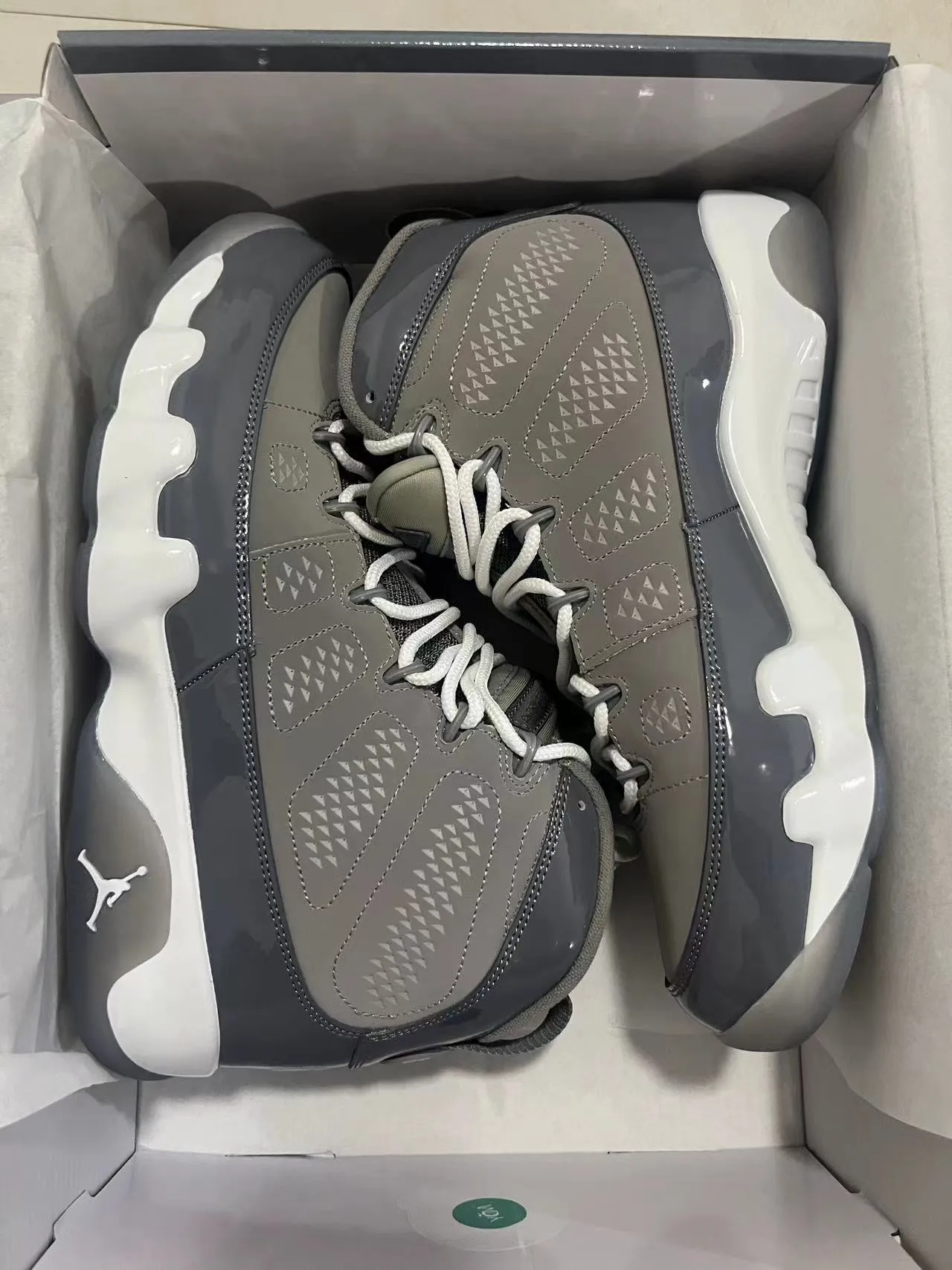 Air Jordan 9 Gray and White Basketball Shoes 9
