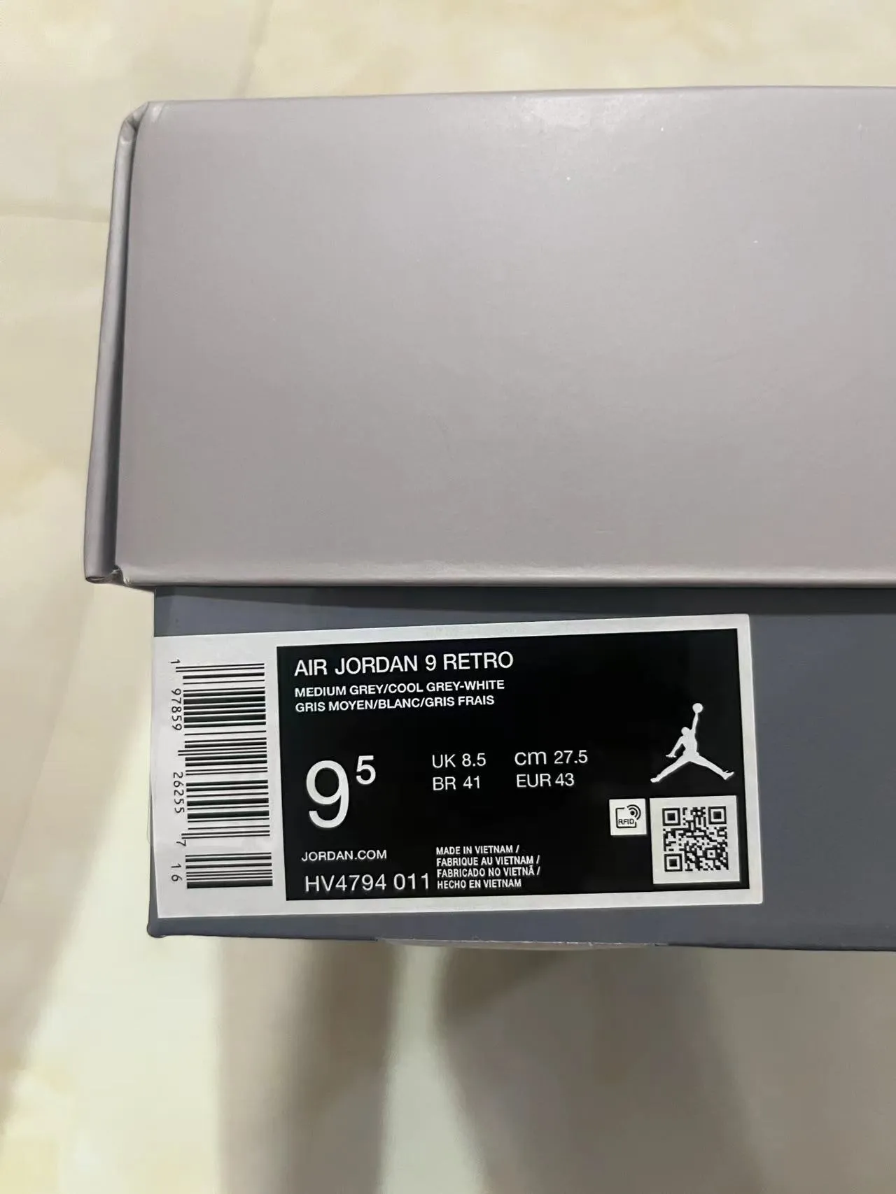 Air Jordan 9 Gray and White Basketball Shoes 10