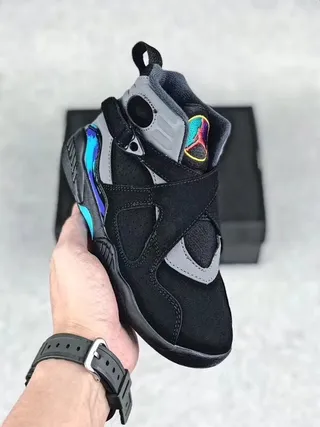 Air Jordan Black Gray High-Top Dual-Strap Closure Basketball Shoes 3