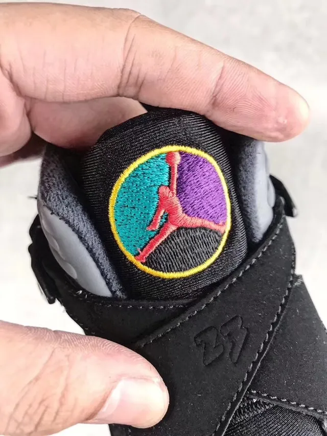 Air Jordan Black Gray High-Top Dual-Strap Closure Basketball Shoes 6