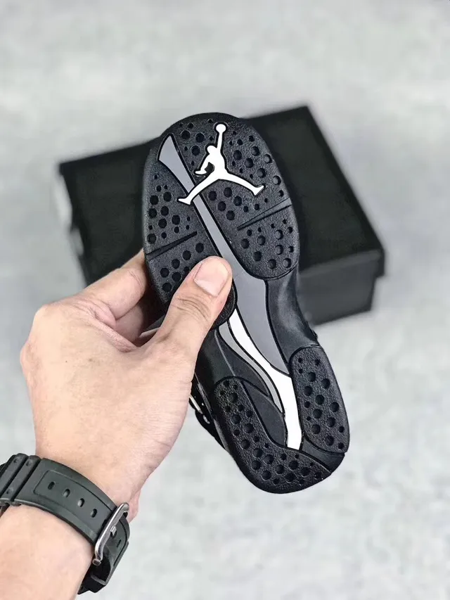 Air Jordan Black Gray High-Top Dual-Strap Closure Basketball Shoes 14