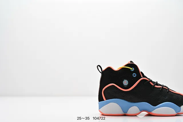 Air Jordan Black Orange High-Top Perforated Leather Upper Basketball Shoes 12