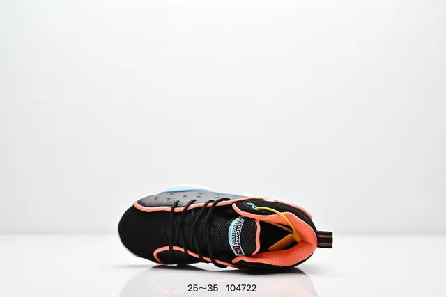 Air Jordan Black Orange High-Top Perforated Leather Upper Basketball Shoes 14