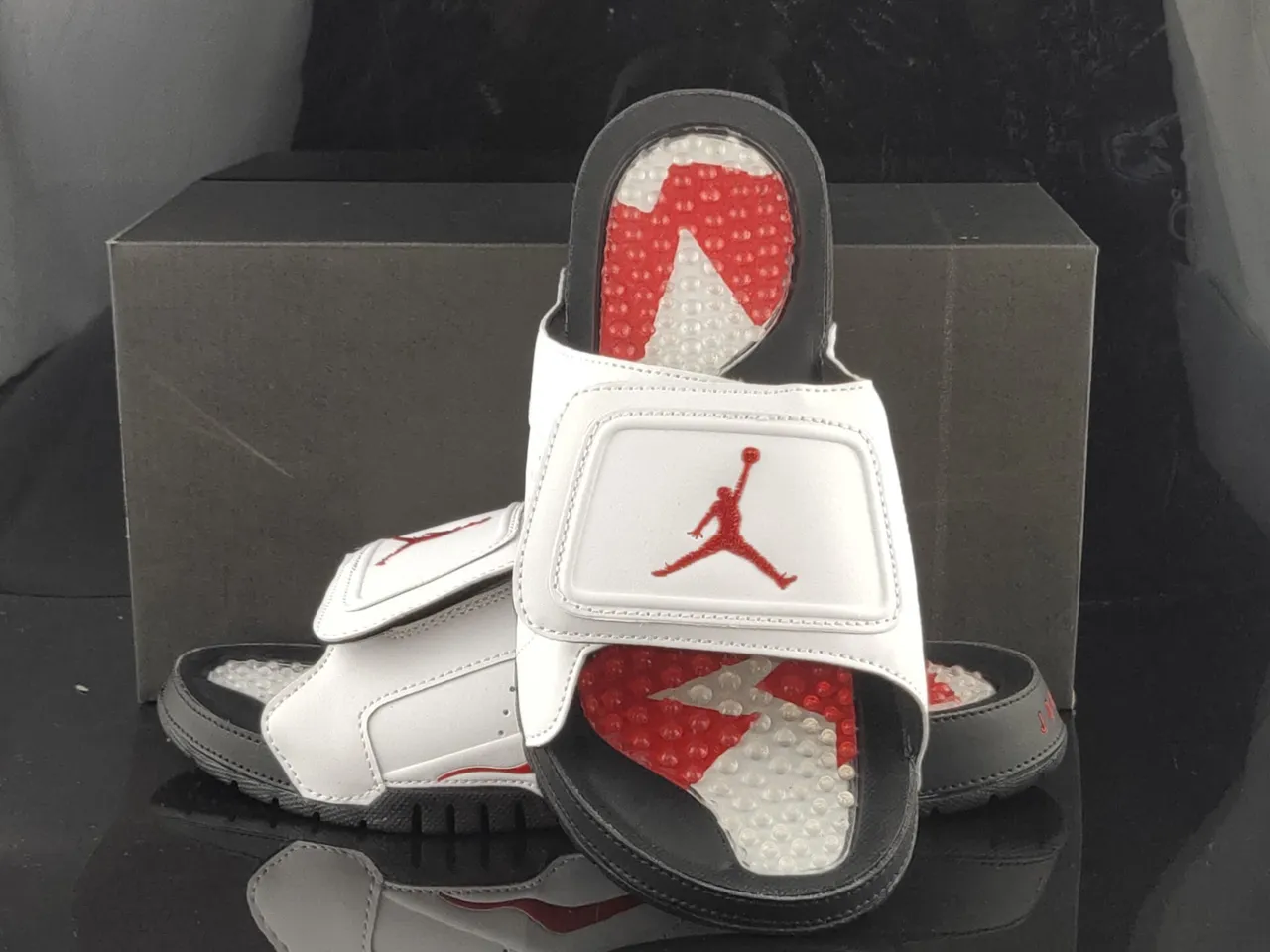 Air Jordan Hydro Slide White Red Black Slippers 3