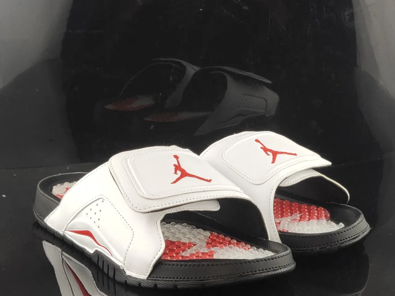 Air Jordan Hydro Slide White Red Black Slippers 4