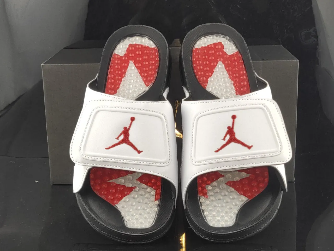 Air Jordan Hydro Slide White Red Black Slippers 5