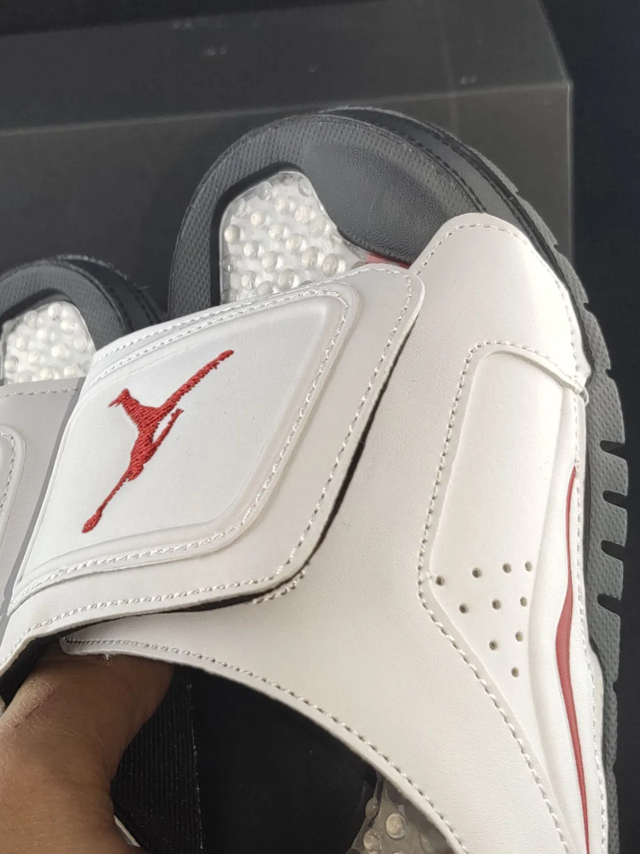 Air Jordan Hydro Slide White Red Black Slippers 6