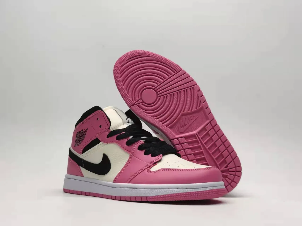 Air Jordan Pink White High-Top Padded Collar Basketball Shoes 2