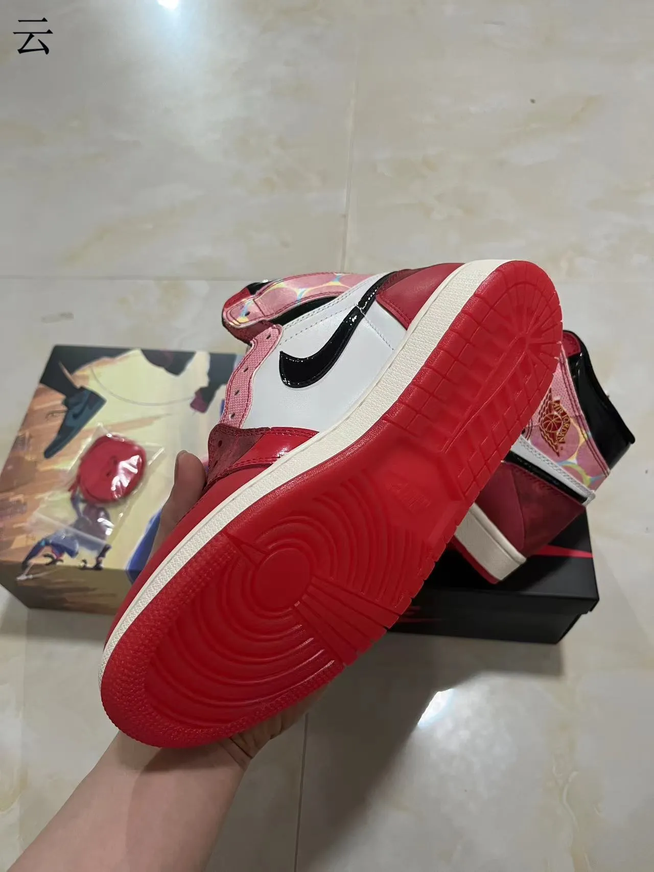 Air Jordan Red Pink High-Top Suede-Leather Hybrid Basketball Shoes 6