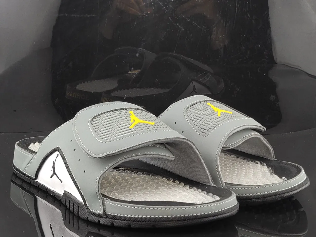Air Jordan Slide Gray White Yellow Jumpman Slippers 2