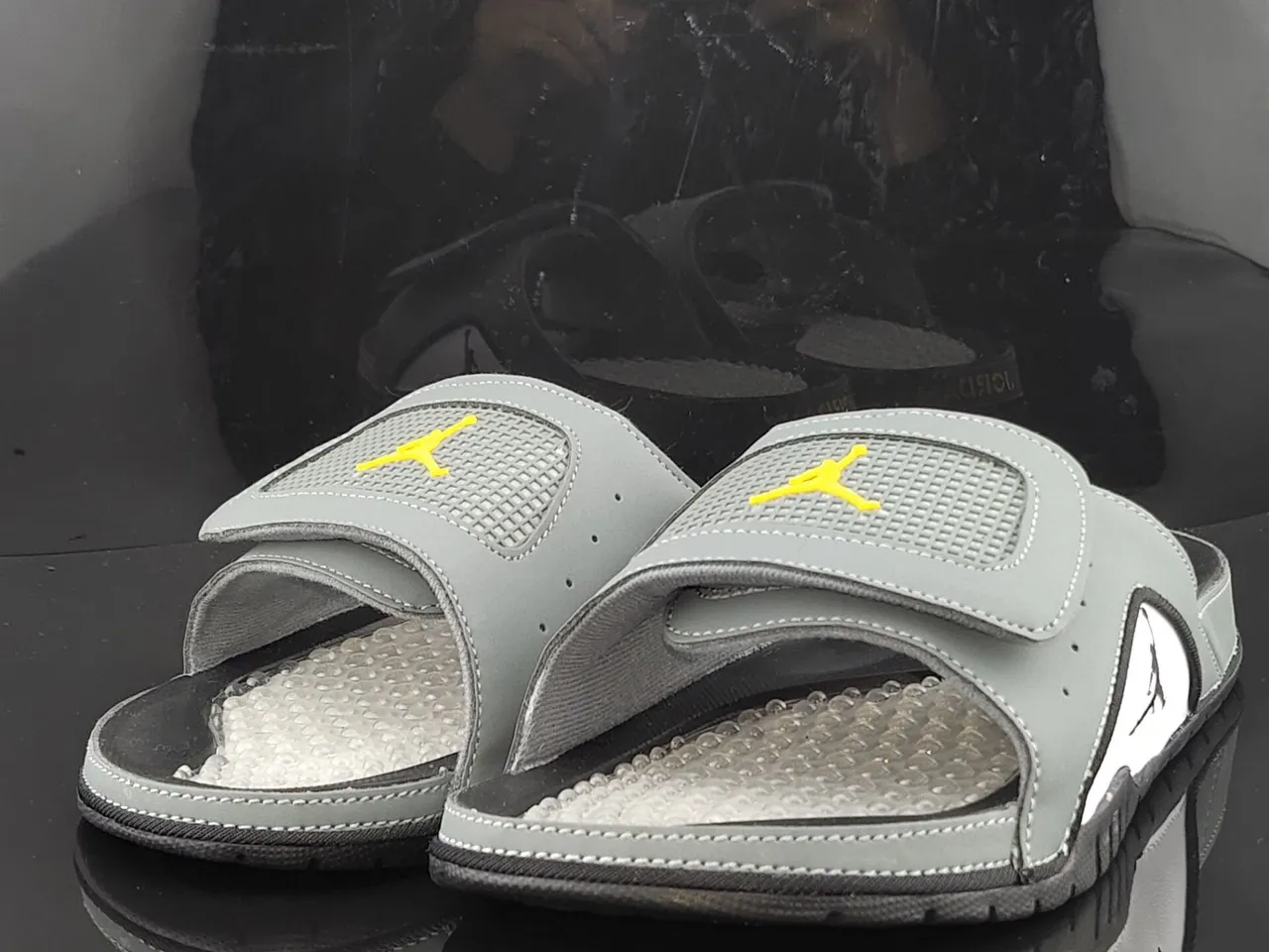 Air Jordan Slide Gray White Yellow Jumpman Slippers 3