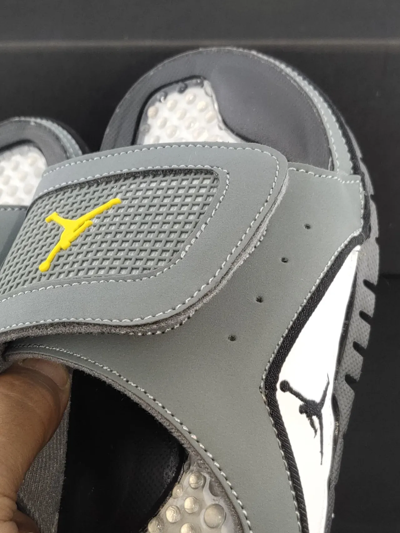 Air Jordan Slide Gray White Yellow Jumpman Slippers 6