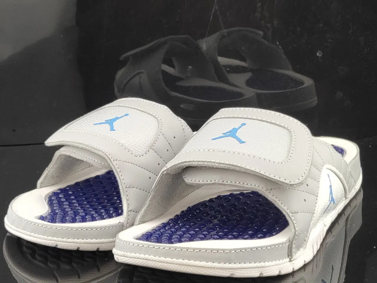 Air Jordan Slide Light Gray and Blue Slipper 2