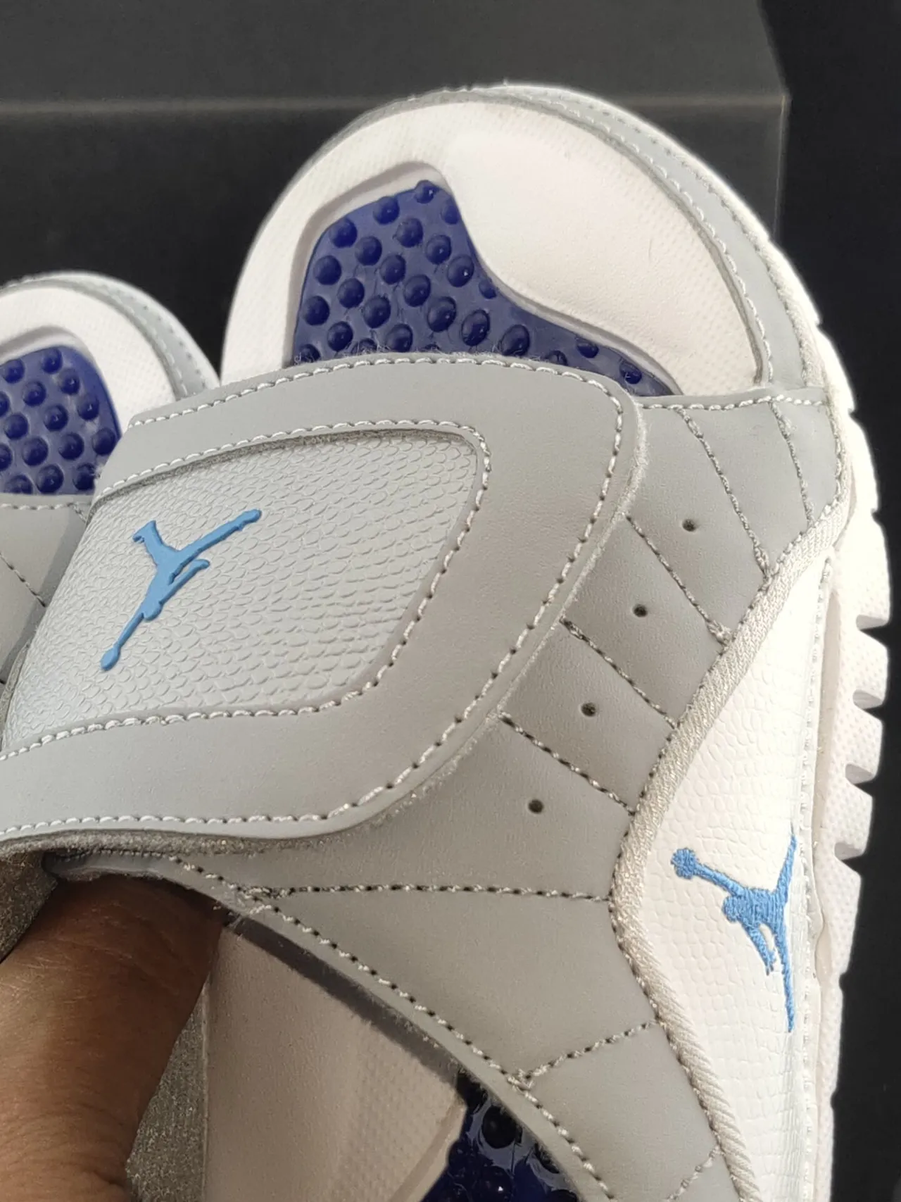 Air Jordan Slide Light Gray and Blue Slipper 6