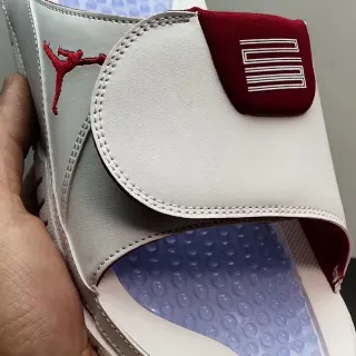 Air Jordan Slide White and Maroon Podded Footbed Slipper