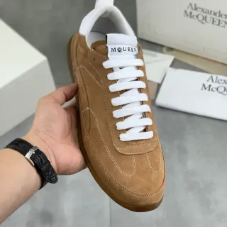 Alexander McQueen Brown White Suede Upper Laces Lifestyle Sneakers