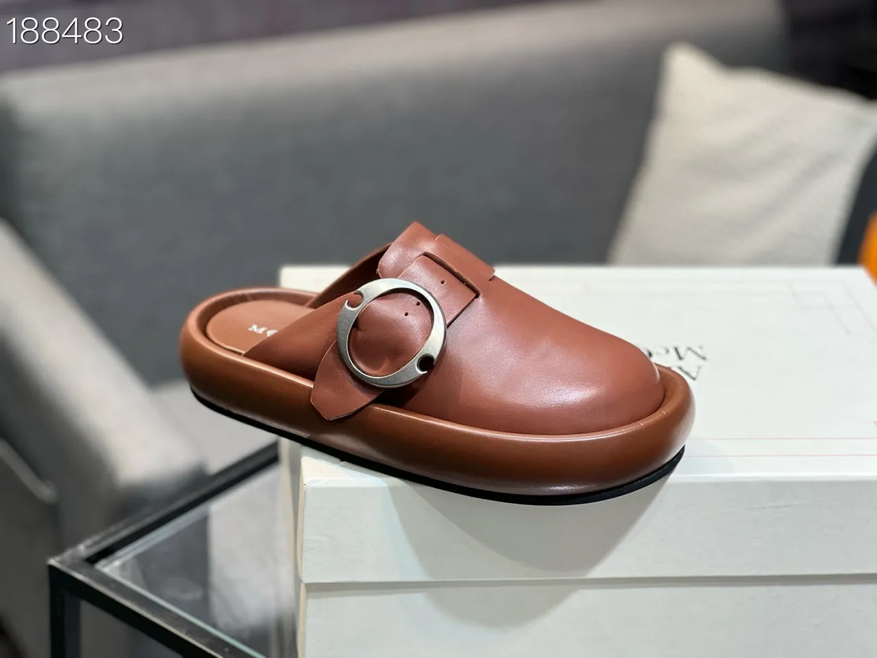 Alexander McQueen McQ Buckle Loafer Brown Silver Strap Platform Sole Loafer 4