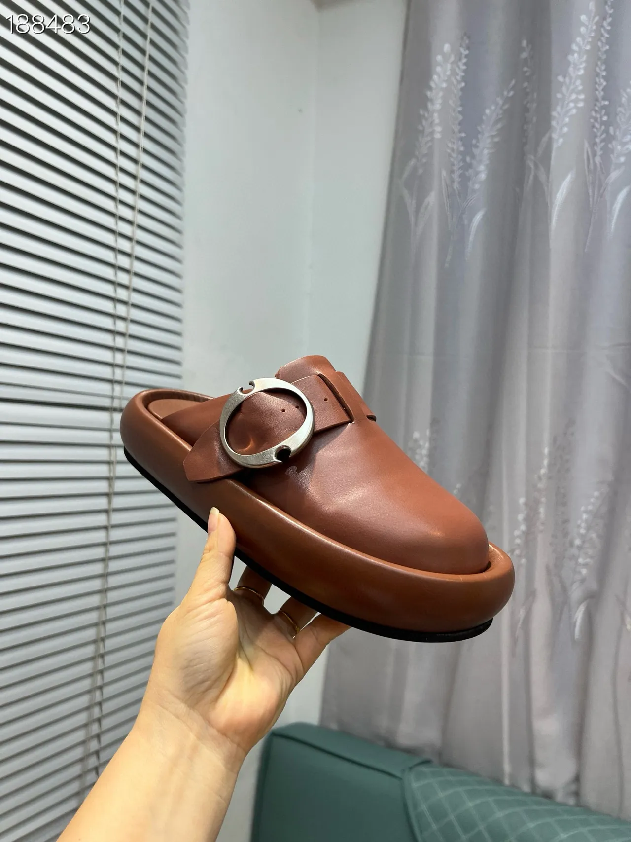 Alexander McQueen McQ Buckle Loafer Brown Silver Strap Platform Sole Loafer 6