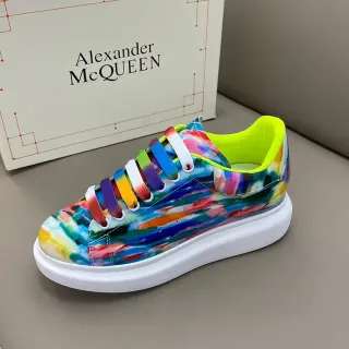 Alexander McQueen Multicolor Yellow Oversized Platform Abstract Print Chunky Sneakers