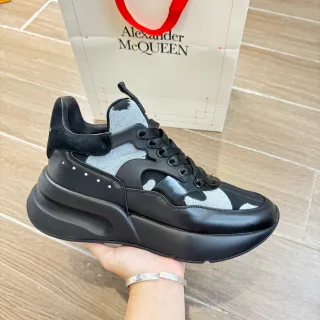 Alexander McQueen Oversized Sneaker Black Silver Camo Chunky Sneakers