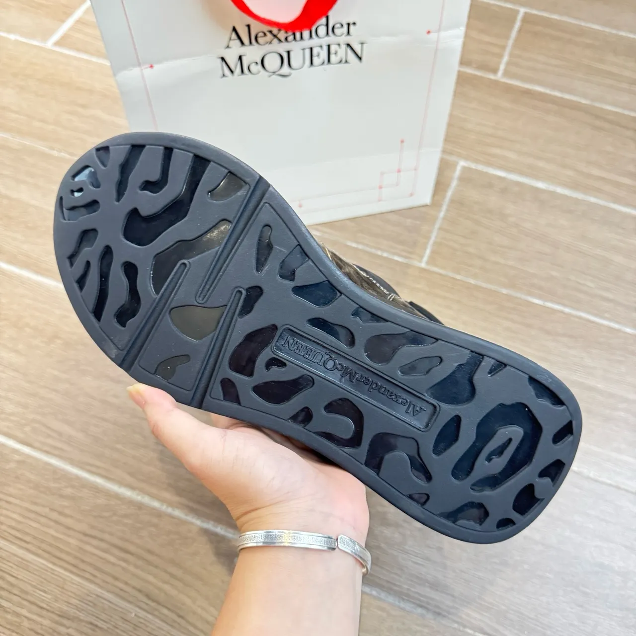 Alexander McQueen Oversized Sneaker Black Silver Camo Chunky Sneakers 2