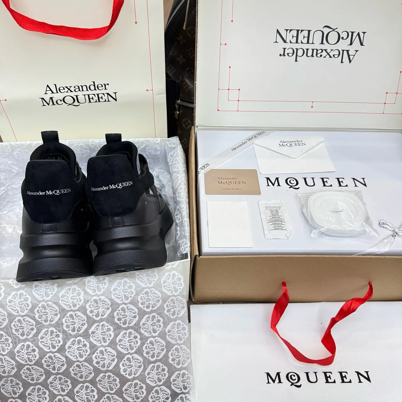 Alexander McQueen Oversized Sneaker Black Silver Camo Chunky Sneakers 4