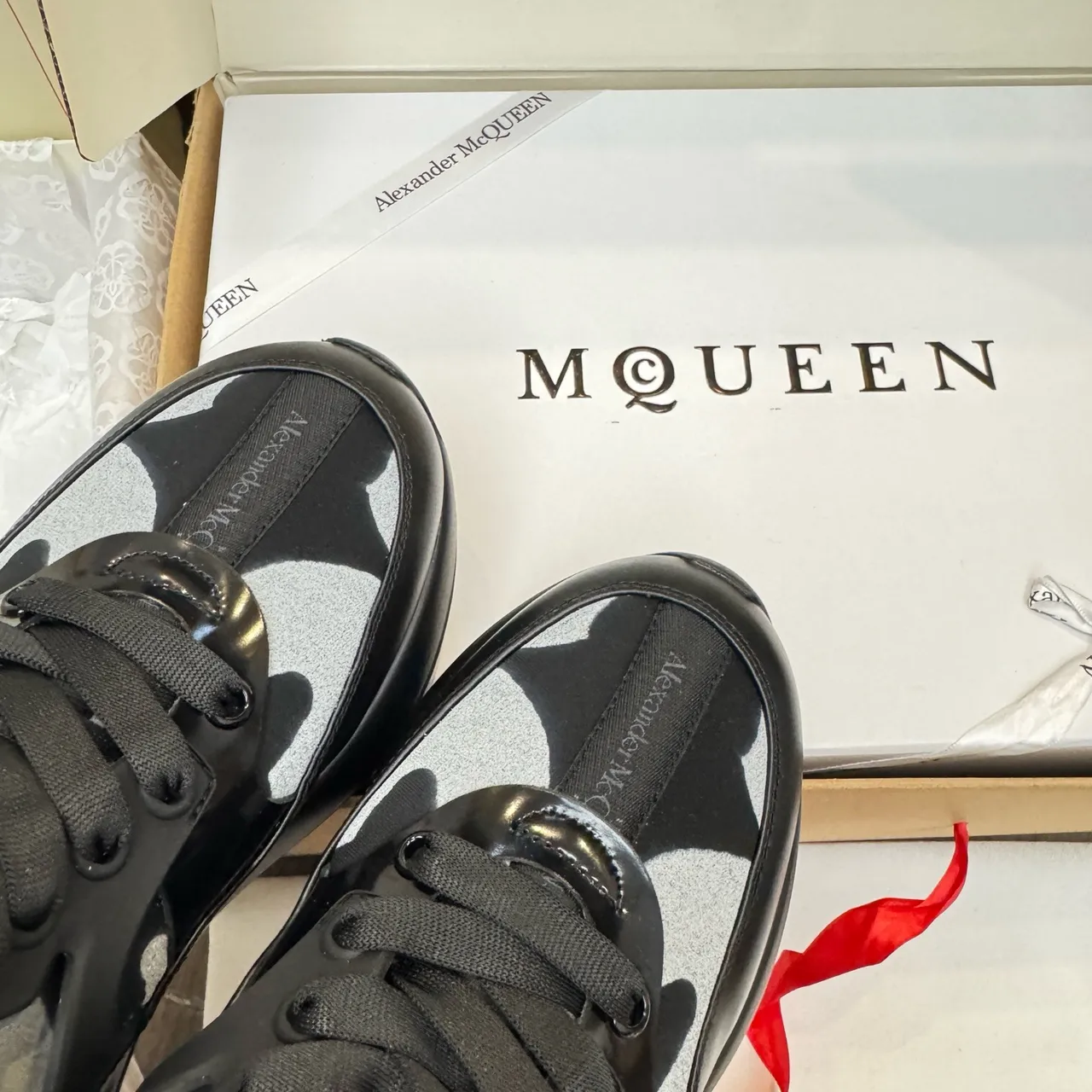 Alexander McQueen Oversized Sneaker Black Silver Camo Chunky Sneakers 5