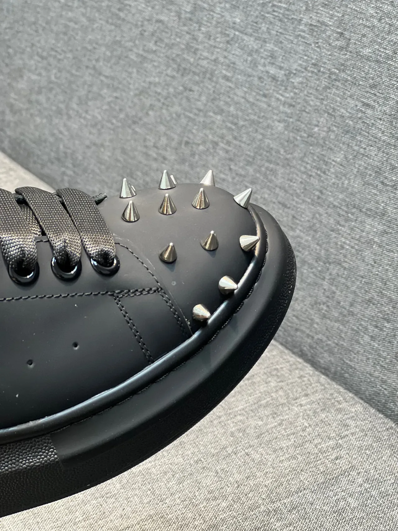 Alexander McQueen Oversized Sneaker Black Spiked Toe Lifestyle Sneaker 3