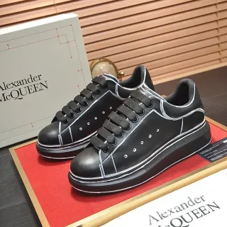 Alexander McQueen Oversized Sneaker Black White Silhouette Contrast Stitching Lifestyle Sneakers
