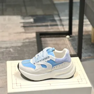Alexander McQueen Oversized Sneaker White and Light Blue Chunky Sneakers