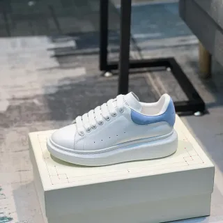 Alexander McQueen Oversized Sneaker White Blue Platform Sole Smooth Leather Upper Lifestyle Sneakers