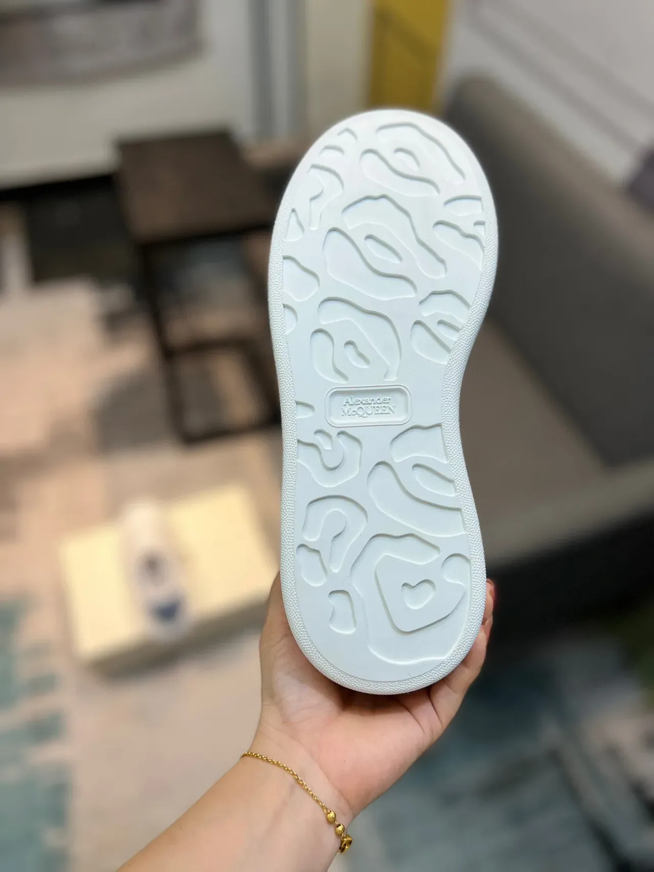 Alexander McQueen Oversized Sneaker White Blue Platform Sole Smooth Leather Upper Lifestyle Sneakers 9